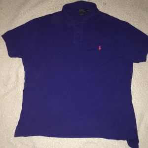 Blue collar polo raulph lauren costom fit strech mesh